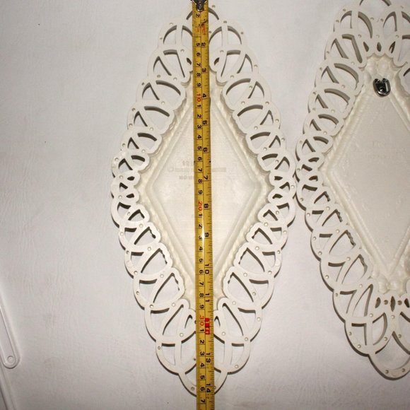 VTG Burwood Products Set Of 4 Diamond Shaped Filigree Wall Hanging Floral Decor - Picture 8 of 9